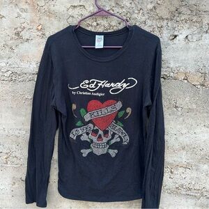 Ed Hardy Black Graphic Tee